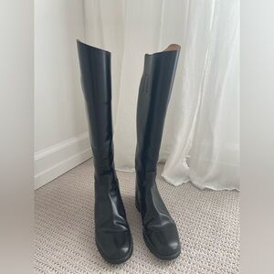 Women’s Black Leather Dressage Riding Boots - UK size 5.5 with back zip